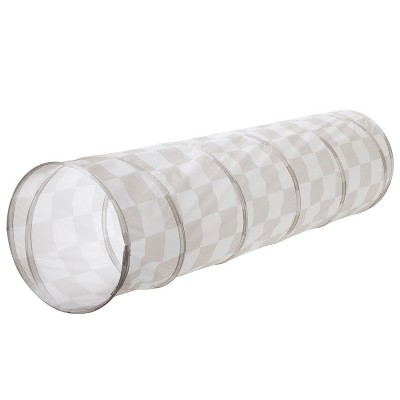 3 Sprouts Kids Recycled Fabric Play Tunnel - Checkerboard Beige