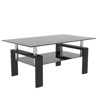 FONTOI Coffee Table with Tempered Glass, Tea Table, End Table, Square Table for Living Room Bedroom, Blackt, 23.62"*17.7"*39.37" - 4 of 4