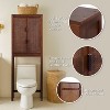 Hatteras Modern Boho Over Toilet Storage Cabinet with Solid Wood & Natural Rattan Accents-Teamson Home - 4 of 4