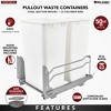 Rev-A-Shelf Double Pull-Out Trash Can for Full Height Kitchen Cabinets 50 Quart 12.5 Gallon with Soft-Close Slides, 53WC-2150SCDM-217 - 4 of 4