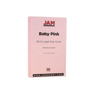 JAM Paper 80 lb. Cardstock Paper 8.5" x 14" Baby Pink 50 Sheets/Pack (76329459) - 1 of 2