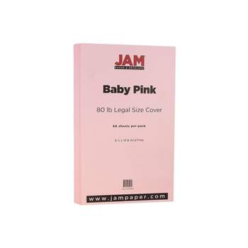 JAM Paper 80 lb. Cardstock Paper 8.5" x 14" Baby Pink 50 Sheets/Pack (76329459)