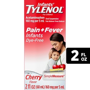 Infants' Tylenol Pain & Fever Reducer Liquid - Acetaminophen - Dye-Free Cherry - 2 fl oz - 1 of 4