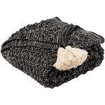 Pennie Knit Tassel Throw Blanket - Black/Natural - 50" x 60" - Safavieh