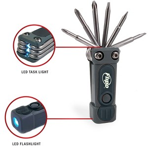 The Lakeside Collection 8-in-1 Pocket Tool Box With LED Light - 1 of 2