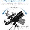 Telescope for Kids Adults, 70mm Aperture 300mm Telescopes for Astronomy Beginners, 15X-150X Magnification Refractor Telescope, Phone Adapter, Black - 3 of 4