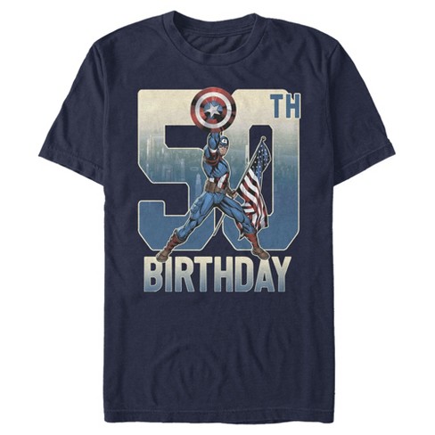 Men s Marvel Captain America 50th Birthday T shirt Target