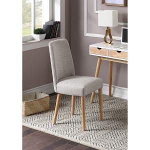 18.5" Fabric Plush Chair with Solid Legs, High-Density Foam and Corner Block Construction, Easy-to-Clean Versatile Design - 1 of 4