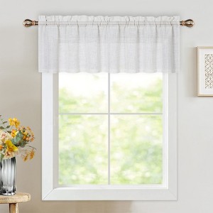 Small Window Curtains Kitchen Curtains with Rod Pocket Farmhouse Curtains Solid Curtains for Bathroom Cafe Window Bedroom Dining Room Light Filtering - 1 of 4