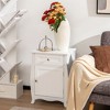 Costway Nightstand with Drawer Cabinet Curved Legs Sofa Side End Accent Table White - 2 of 4