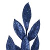 Vickerman 22" Midnight Blue Glitter BayLeaf Artificial Spray, 12 per Bag. - 2 of 3
