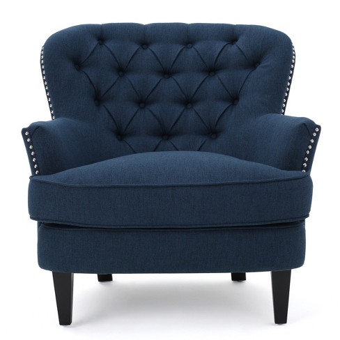 Dark navy best sale blue accent chair