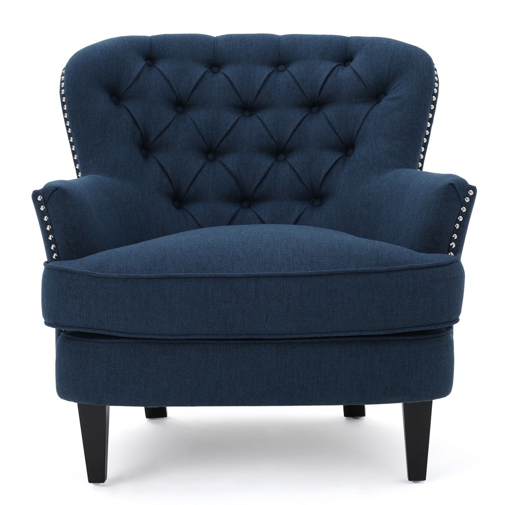 Photos - Chair Tafton Tufted Club  Navy - Christopher Knight Home