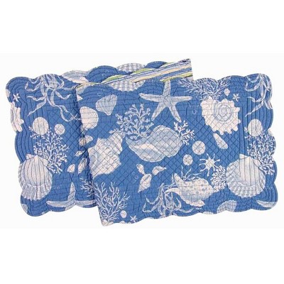 C&F Home 14" x 51" Blue Shells Table Runner