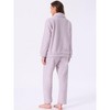 INSPIRE CHIC Women's Fleece Fluffy Plush Winter Button Down Tops with Pants Warm Pajama Sets - 4 of 4