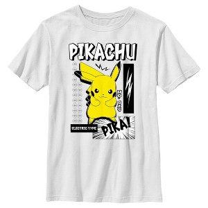 Boy's Pokemon Black and White Electric Type Pikachu T-Shirt - 1 of 4