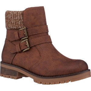 GC Shoes Valli Knit Cuff Buckle Ankle Boots - 1 of 4