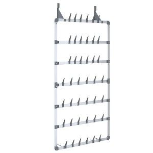 vidaXL Hanging Shoe Rack Silver 26"x5.1"x54.7" - 1 of 4