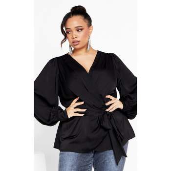 Women's Plus Size Opulent Top - black | CITY CHIC