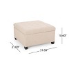 NicBex 31 Inch Square Upholstered Storage Ottoman Bench with Legs for Bedroom,Living Room,Entryway - 3 of 4