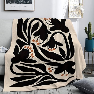 1pc Fashion Nordic Retro Floral Print Blanket, Shawl Blanket, Suitable for Home Outdoor Office Sofa, Pet Blanket, Christmas Gifts.