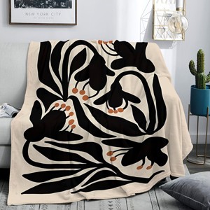 1pc Fashion Nordic Retro Floral Print Blanket, Shawl Blanket, Suitable for Home Outdoor Office Sofa, Pet Blanket, Christmas Gifts. - 1 of 4