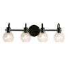 LNC Charm Matte Black Bathroom Vanity Light with Clear Glass Shades, Modern, 2-Light, 3-Light, 4-Light - 3 of 4
