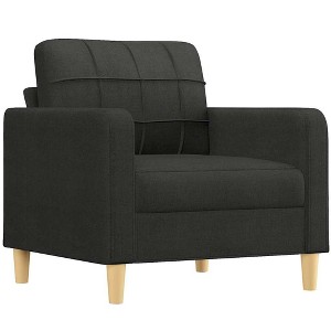 vidaXL Sofa Chair - Comfortable Seat with Thick Padding, Durable Metal Frame, Modern Black Fabric Furniture for Living Room, Bedroom, Office - 1 of 4
