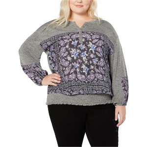 Style & Co. Womens Paisley-Print Peasant Blouse - 1 of 1