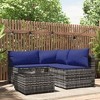 vidaXL Patio Lounge Set Gray PE Rattan Medium Adjustable Feet - 2 of 4