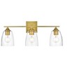 Elegant Lighting Harris 3 light Brass and Clear Bath Sconce - 2 of 3