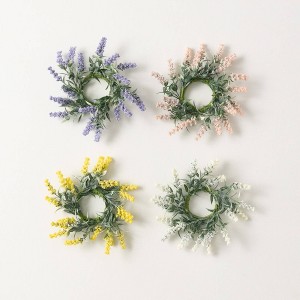 Sullivans Artificial 6.5" Berry and Flower Candle Mini Wreath Set of 4, Multicolor - 1 of 4