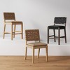 Nathan James Cohen Woven Faux Leather Dining Chair Mid-Century Modern Light Brown: Upholstered, Wood Frame, Armless - 4 of 4