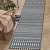 Washable Boho Geometric Rug Non Slip Low Pile Rug Soft Throw Floor Cover Foldable Indoor Carpet for Living Room Bedroom Playroom Nursery - 3 of 4