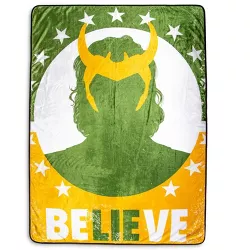 Surreal Entertainment Marvel Studios Loki "Believe" Fleece Throw Blanket | 45 x 60 Inches