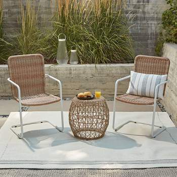 Haven Way 3pc Monterey Aluminum Outdoor Small Space Chat Set Black : Target