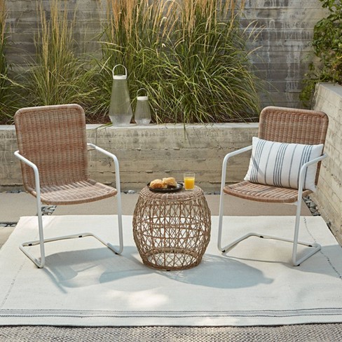 Bar Harbor 3pc Outdoor Set Tan, Outdoor Table And Chair Set Target