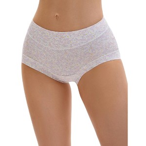 INSPIRE CHIC Women's Cotton Allover Floral Printed Underwear High Waisted Full Coverage Tummy Control Briefs - 1 of 4