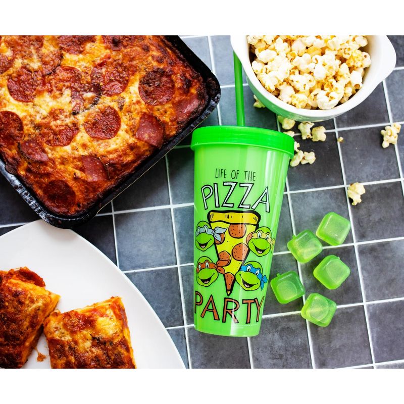Silver Buffalo Teenage Mutant Ninja Turtles "Pizza Party" Color-Changing Plastic Tumbler, 3 of 7