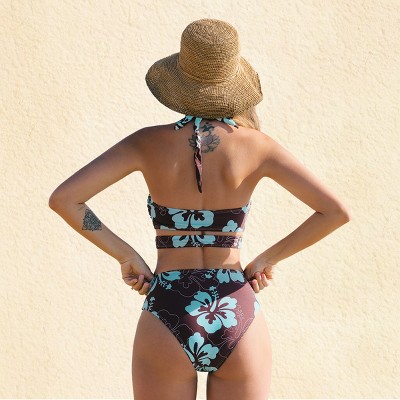 Tropical Floral Print One-Piece Swimsuit - Cupshe