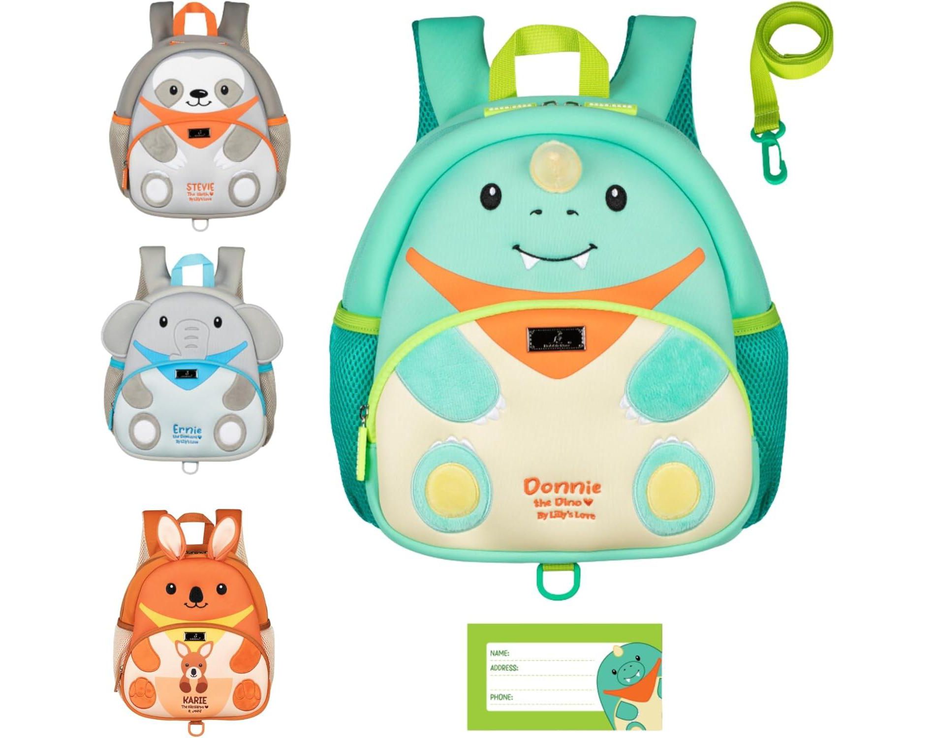 BabbleRoo Toddler Backpack for Boys and Girls - Donnie the Dino with Leash
