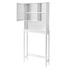 Toilet Organizer with Adjustable Shelf, Freestanding Cabinet with Shutter Door and Open Storage Space for Bathroom White - 4 of 4