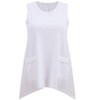 GRACE & GRANDEUR Women's Plus Size Scoop Neck Sleeveless Asymmetrical Hem with Pockets Tank Tops - 4 of 4