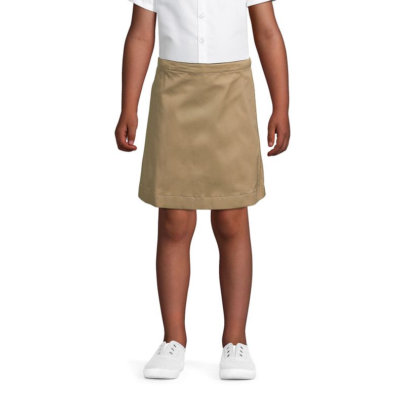 Lands' End School Uniform Kids Slim Blend Chino Skort Above Knee, 4 of 7