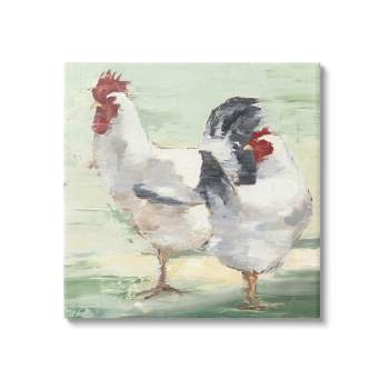 Stupell Industries Farmhouse Chickens Hens Painting Canvas Wall Art