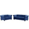 5 Seater Velvet Chesterfield Couches for Living Room Sets Loveseat and Sofa 2-Pieces -Morden Fort - 2 of 4