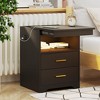 Fredees Night Stand with Drawer, Charging Bedside Table with USB & Type-C Port, LED Nightstand with Human Sensor Light. - 4 of 4