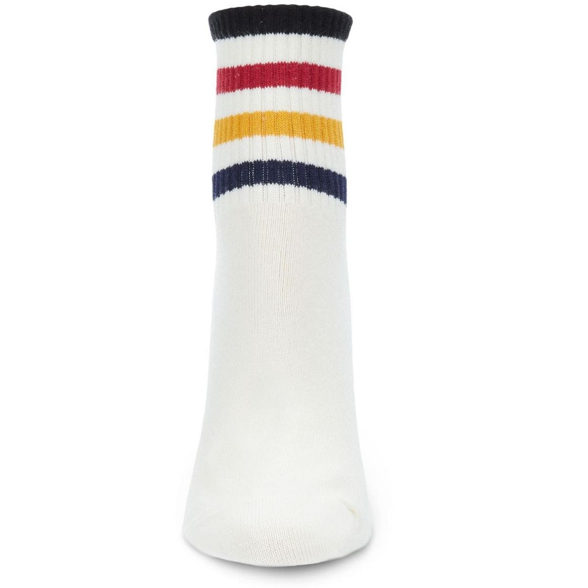 Memoi Women's Cotton Blend Retro Style Multicolor Stripe Anklet Sock - thumbnail 5