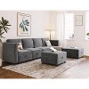 Grey 7-Seat U-Shaped Sectional Sofa - Modular chenille sleeper with ottomans, storage seats & chaise for living room. - 4 of 4