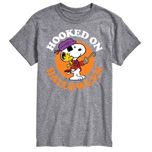 Men's - Peanuts - Hooked On Halloween Short Sleeve Graphic T-Shirt - 1 of 4